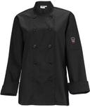 Winco Signature Chef Black Womens Tapered Fit Small Chef Jacket -- 24 per case