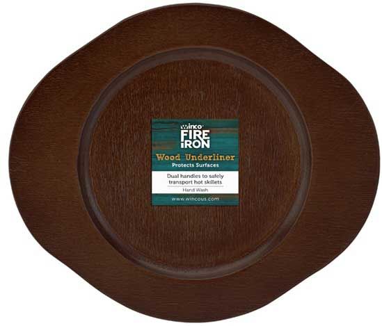 Winco Fireiron Round Wood Underliner For Cast-8 Cast Iron Skillet -- 48 Per Case