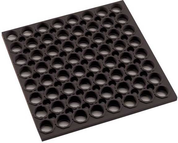 Winco Black Straight Edges Rolled Rubber Floor Mat, 3 X 5 X 3/4 Inch