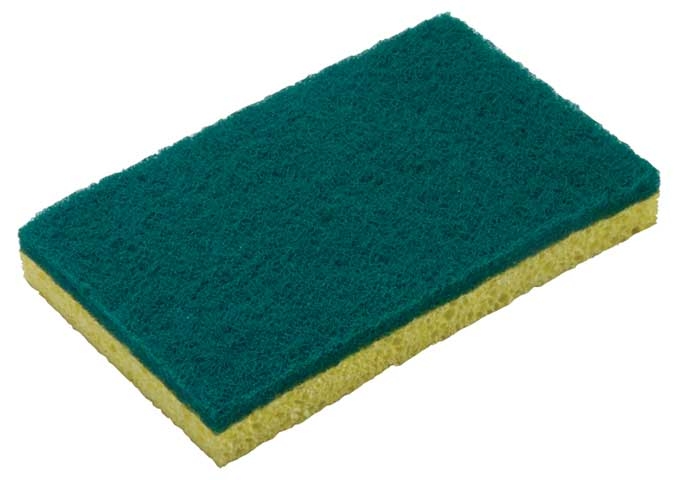 Winco Dual Surface General Duty Scrub Sponge, 6 x 3 5/8 inch - 3 pieces per pack -- 10 packs per case
