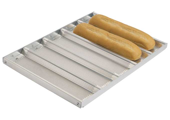 Winco 16 Gauge Aluminum 5 Slots Sub Sandwich Roll Pan with Silicon Glaze, 13 x 18 x 1 inch -- 6 per case