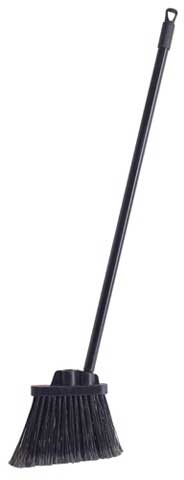Winco Medium Duty Flagged Black Bristles Lobby Broom With 30 Inch Length Metal Handle -- 24 Set Per Case
