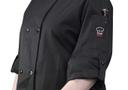 Winco Signature Chef Black Tapered Fit Extra Large Ventilated Chef Jacket with Roll Tab Sleeve -- 24 per case
