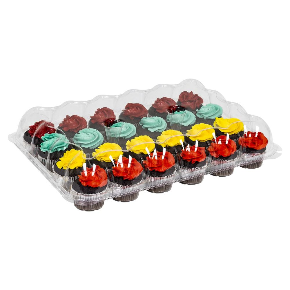 Inno-Pak PET Plastic 24 count Cupcake Container, 18 x 12.5 x 3.7 inch -- 50 per case