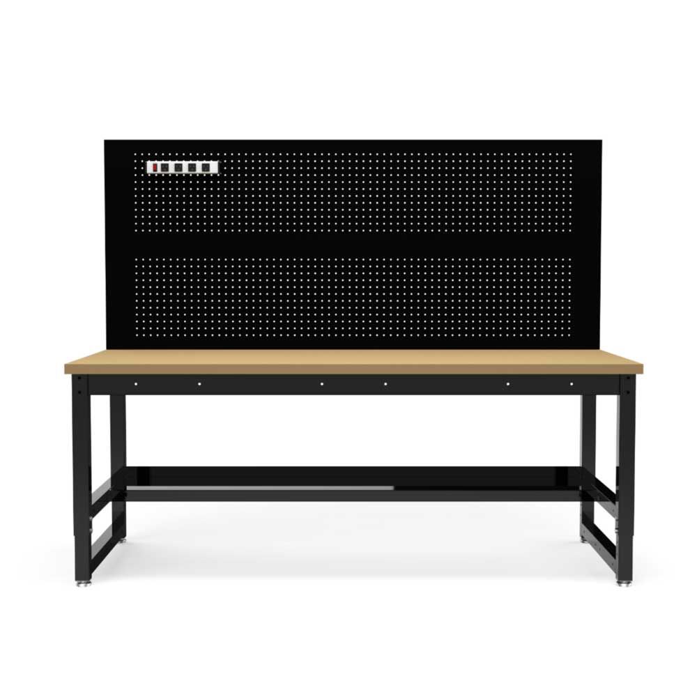 Luxor Industrial Workbench, 70.75 X 31 X 60 To 75 Inch Height