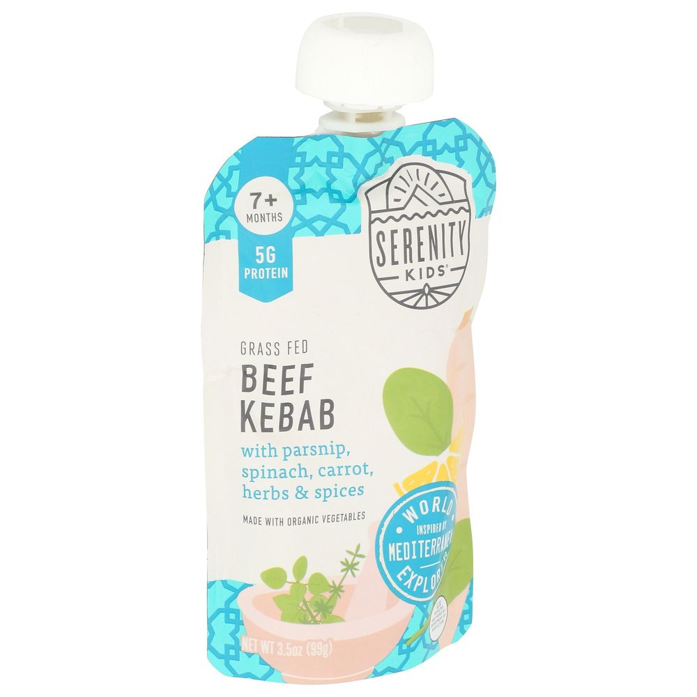 Serenity Kids Beef Kebab with Organic Vegetables for 7 Plus Month Kids, 3.5 Ounce -- 6 per case