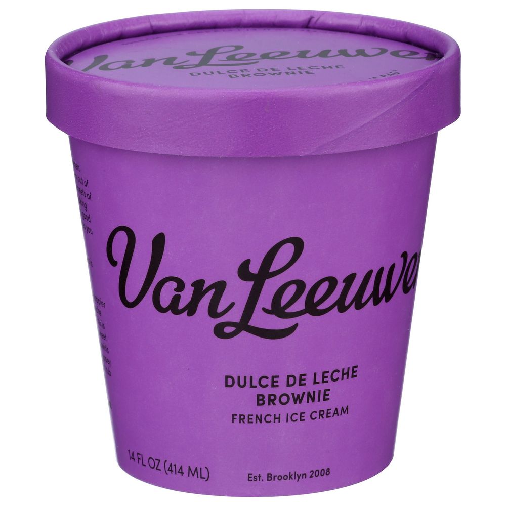 Van Leeuwen Dulce De leche Brownie Ice cream, 14 Fluid Ounce -- 8 per case