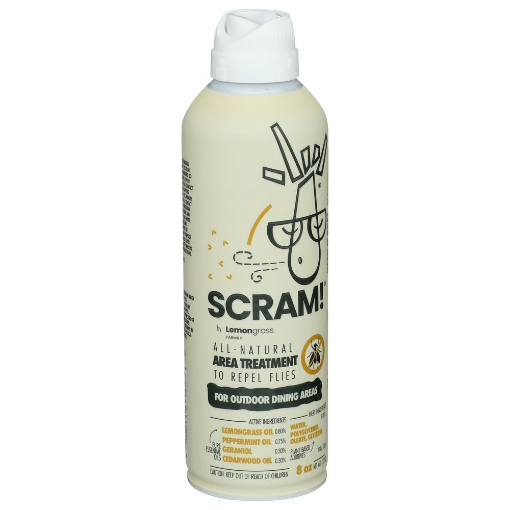 Lemongrass Farms Scram Natural Outdoor Fly Reppllent, 8 Fluid Ounce