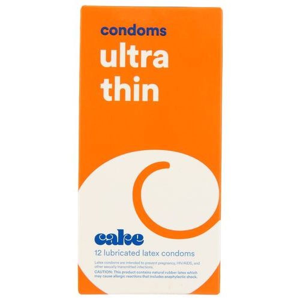 Hello Cake Ultra Thin Lubricated Latex Condoms, 12 Count