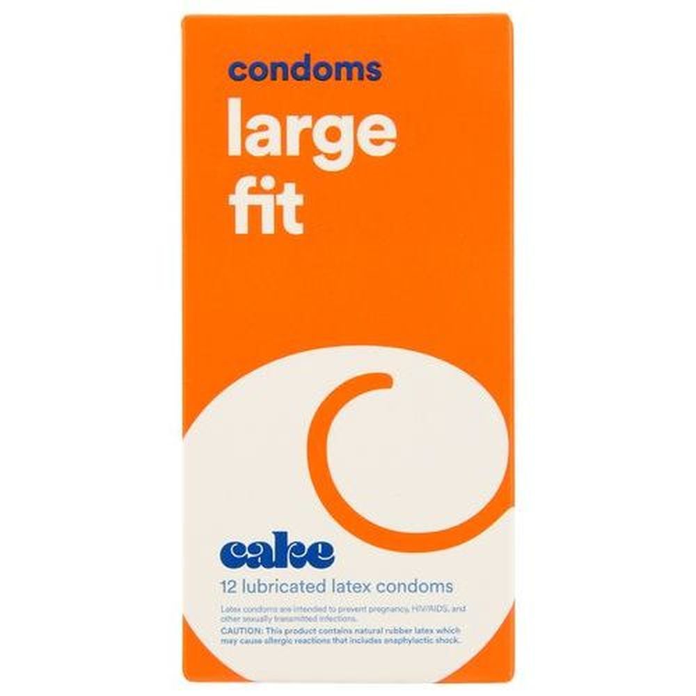 Hello Cake Lubricated Large Latex Condoms, 12 Count
