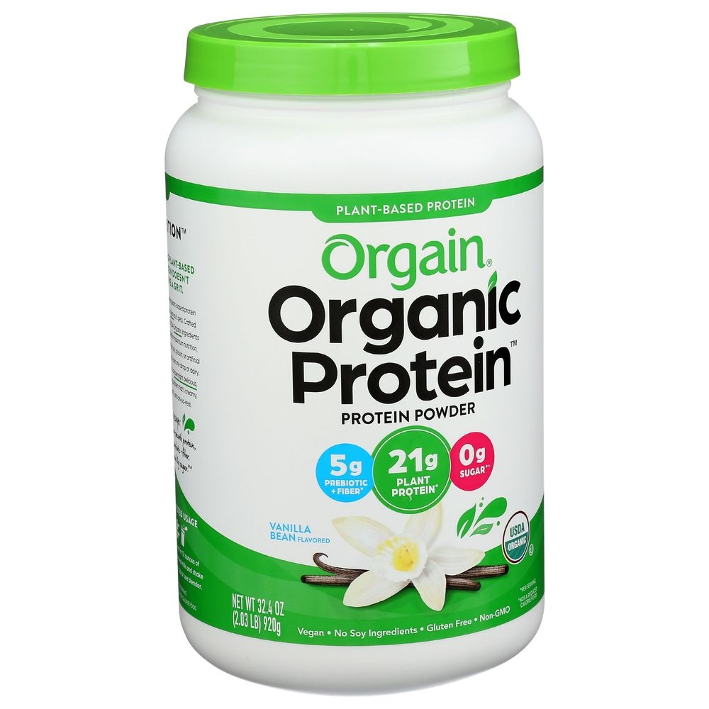 Orgain Organic Vanilla Bean Vegan Protein Powder, 2.03 Pound