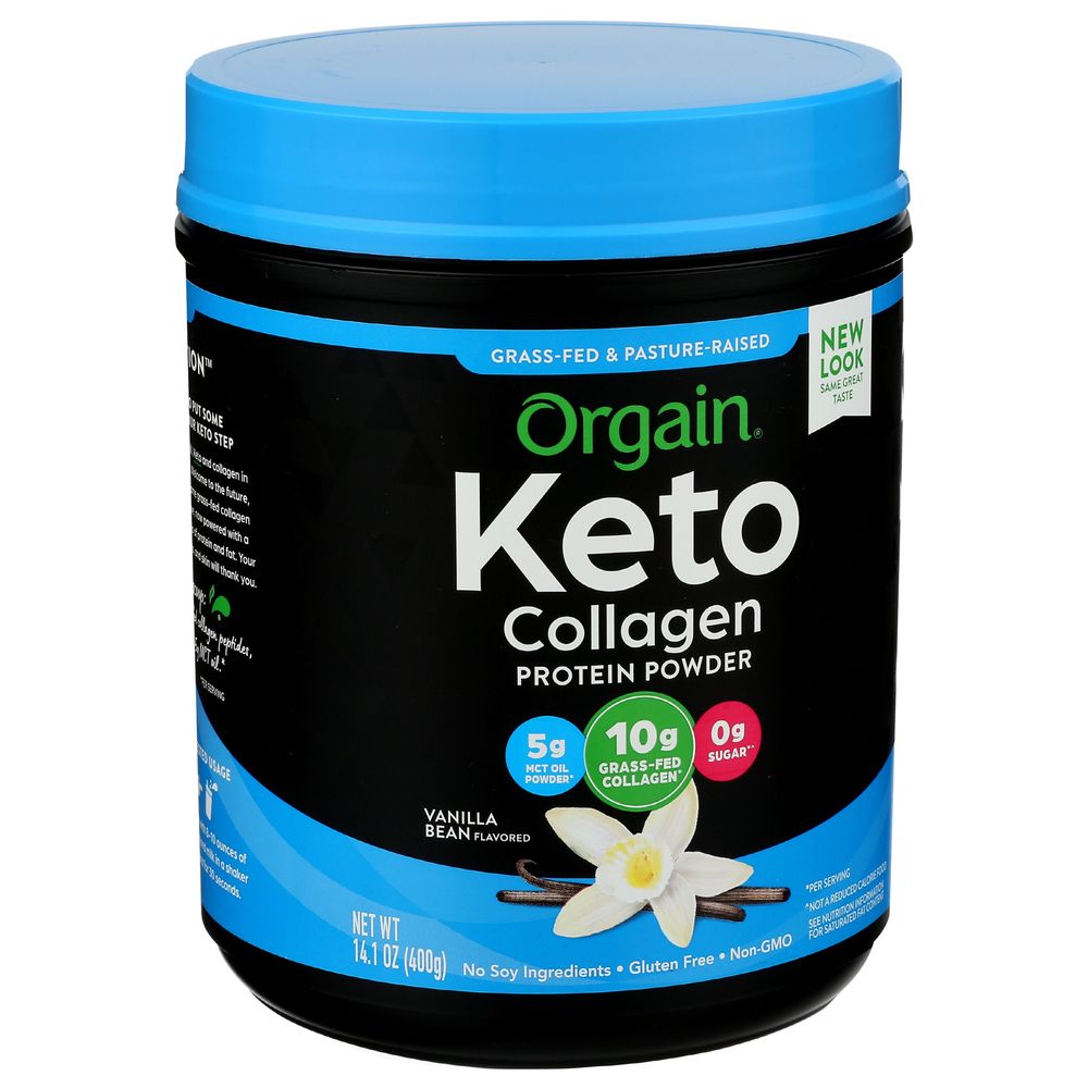 Orgain Vanilla Bean Keto Collagen Protein Powder, 0.88 Pound