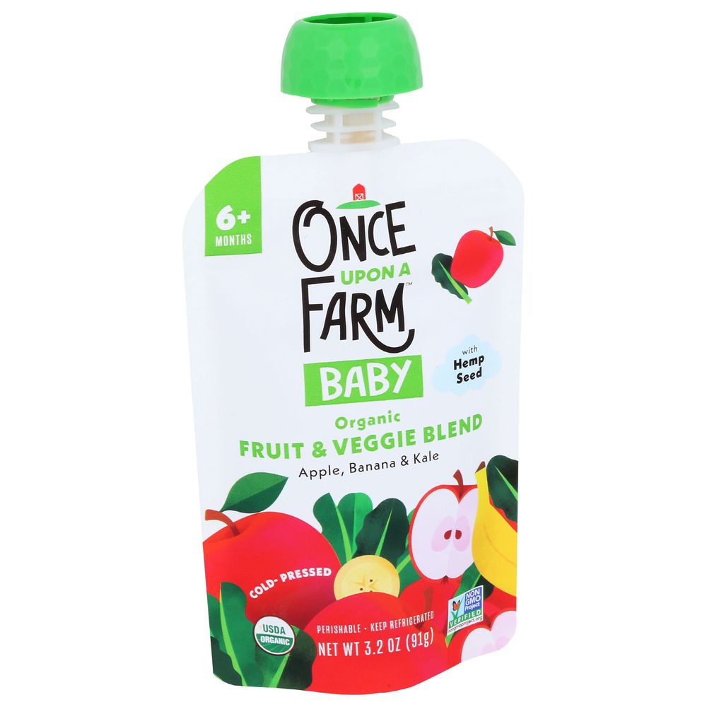 Once Upon a Farm Organic Apple Banana Kale 6 Months Plus Baby Food, 3.2 Fluid Ounce -- 8 per case