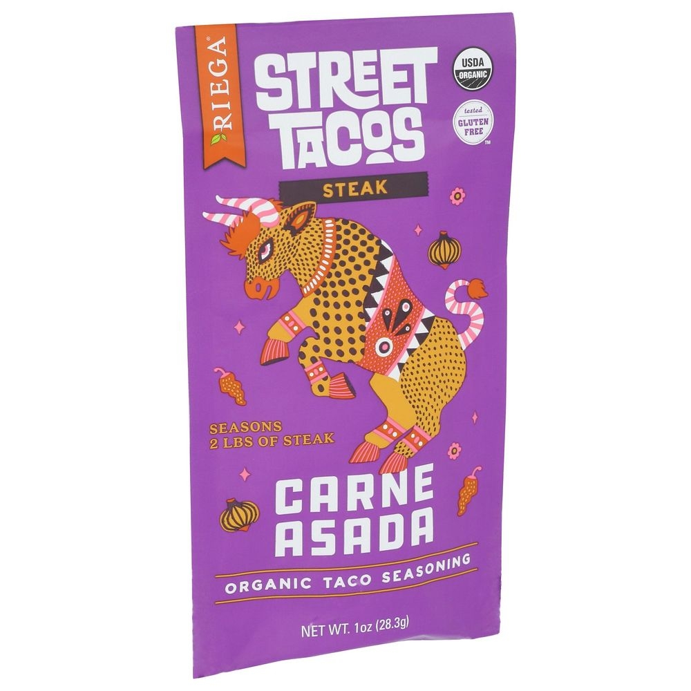 Riega Foods Organic Carne Asada Street Taco Seasoning, 1 Ounce -- 8 per case