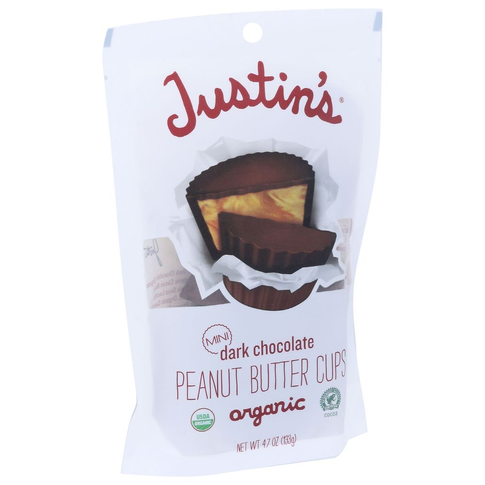 Justins Organic Mini Dark Chocolate Peanut Butter Cups, 4.7 Ounce -- 6 per case