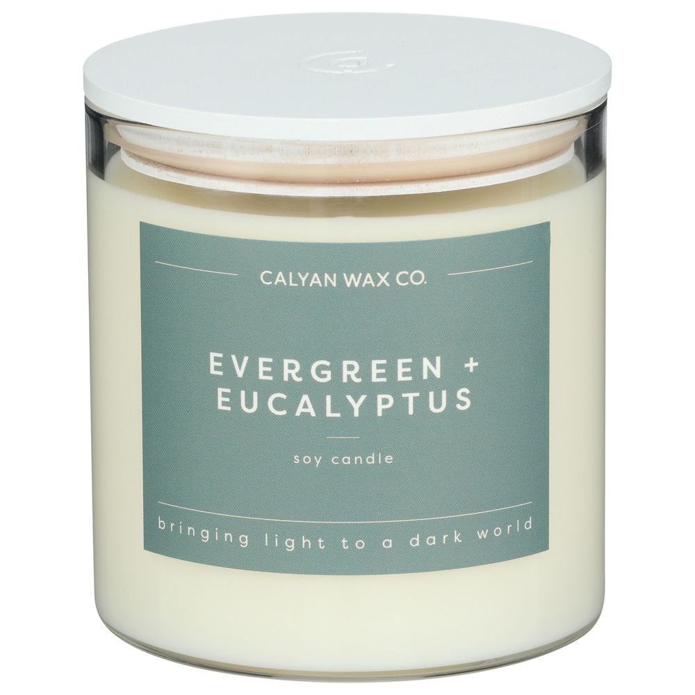 Calyan Wax Evergreen Plus Eucalyptus Scented Soy Candle, 8.8 Ounce