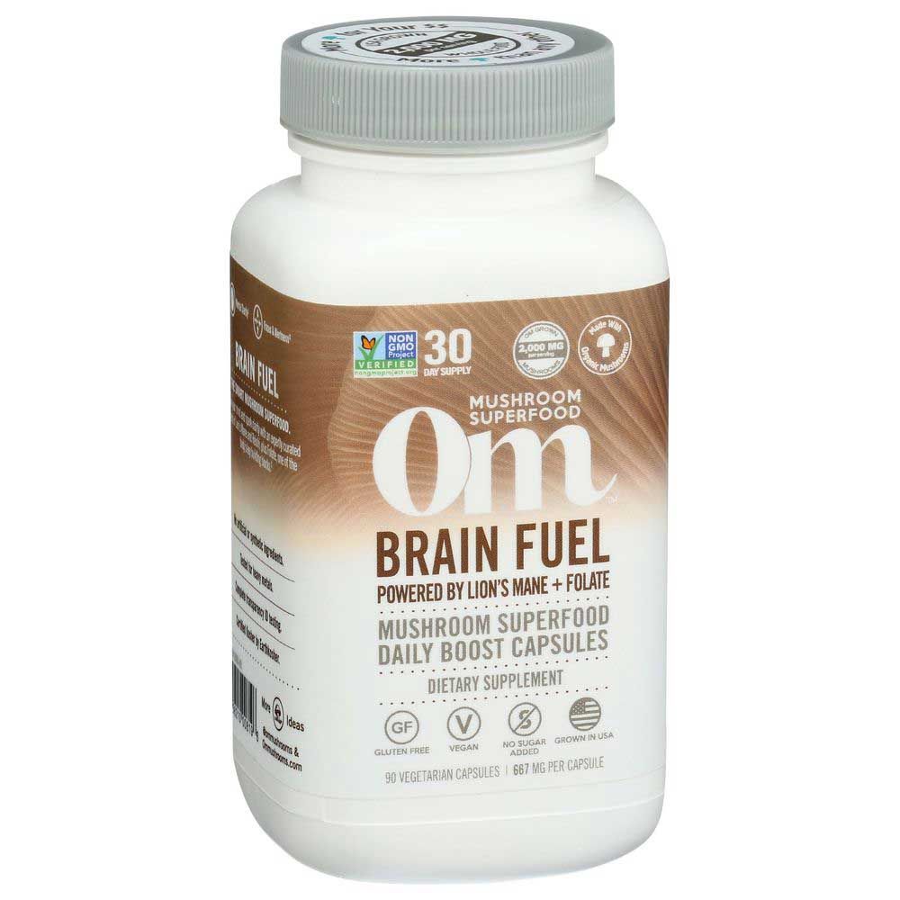 Om Brain Fuel Mushroom Superfood Daily Boost Capsules, 90 Count
