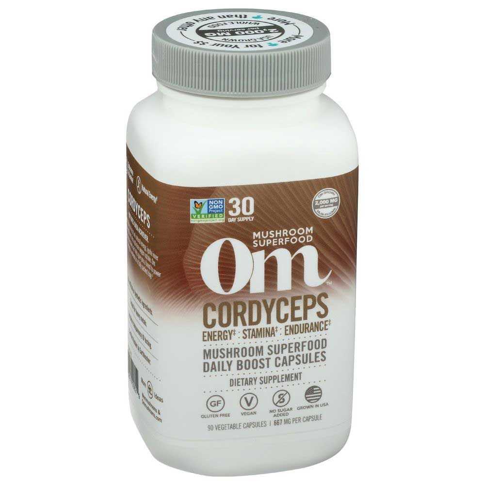 Om Cordyceps Mushroom Superfood Daily Boost Capsules, 90 Count