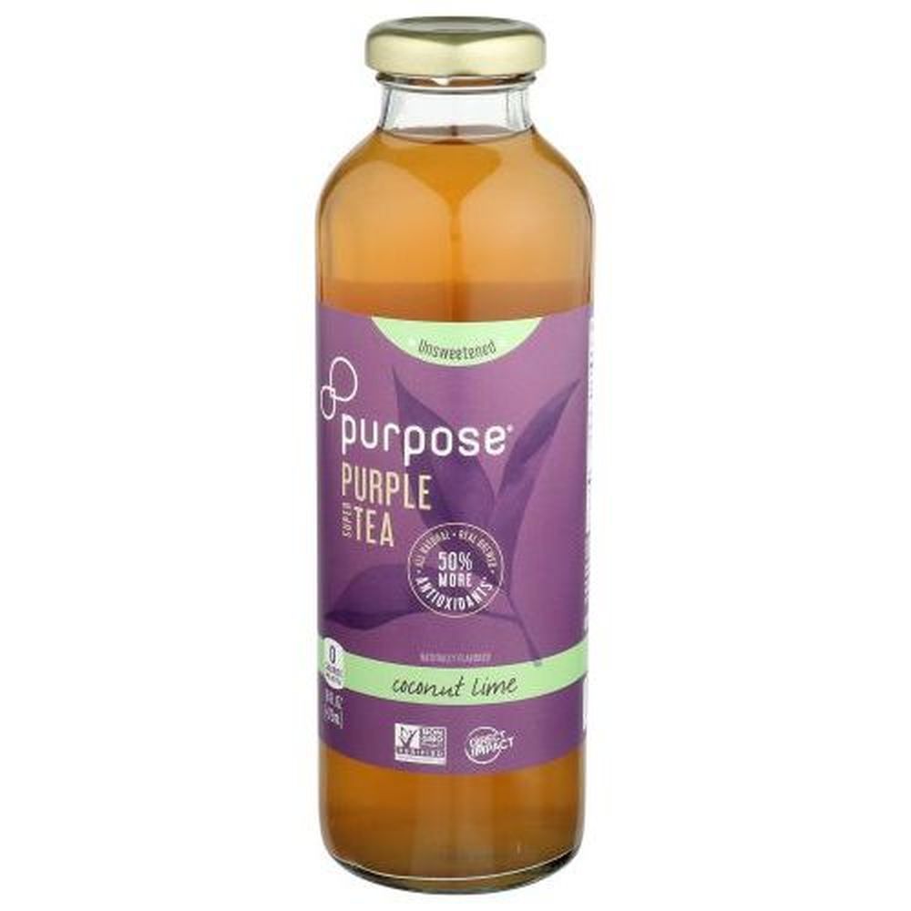 Purpose Unsweetened Coconut Lime Purple Tea, 16 Fluid Ounce -- 12 Per Case