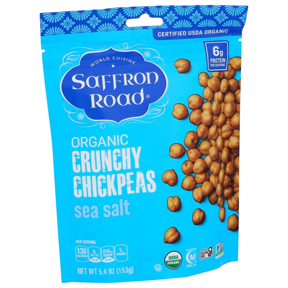 Saffron Road Organic Sea Salt Crunchy Chickpea Snack, 5.4 Ounce -- 6 per case