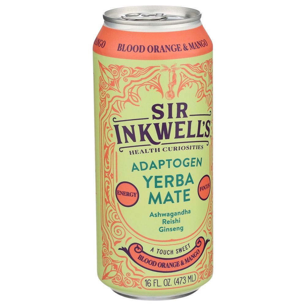 Sir Inkwells Blood Orange And Mango Adaptogen Yerba Mate, 16 Fluid Ounce -- 12 Per Case