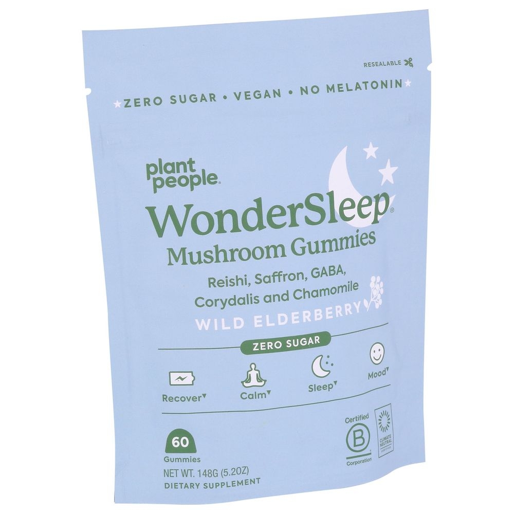 Plant People Wonder Sleep Wild Elderberry Mushroom Gummies, 60 count