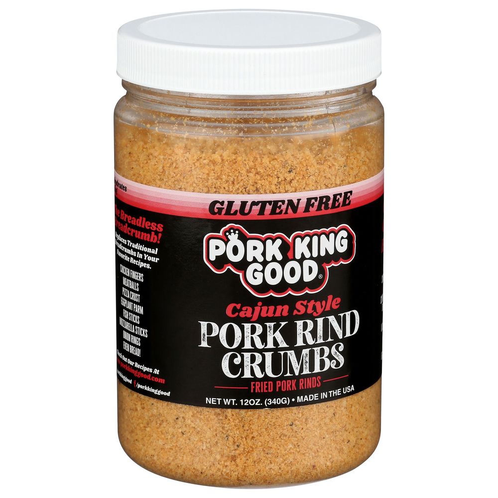 Pork King Good Spicy Cajun Style Pork Rind Crumbs, 12 Ounce -- 6 per case