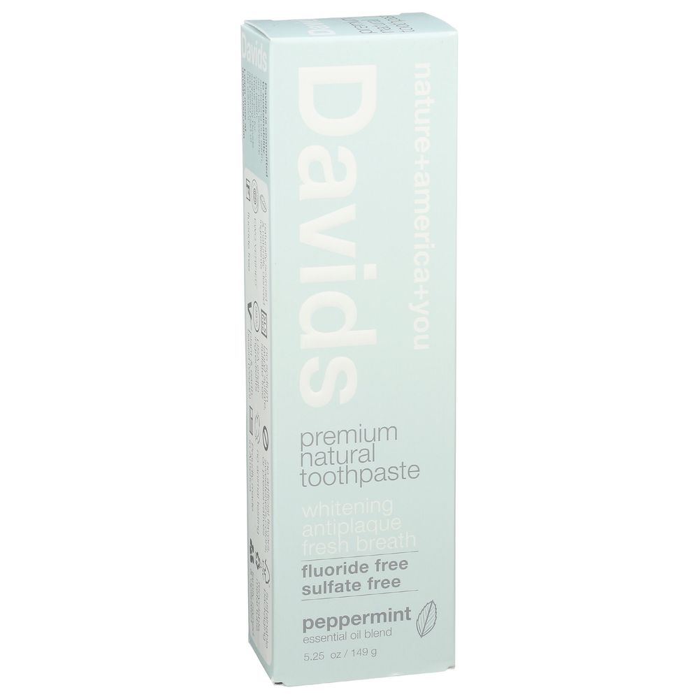 Davids Natural Peppermint Fluoride Free Toothpaste, 5.25 Ounce
