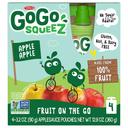 GoGo Squeez Apple Apple On The Go Applesauce, 3.2 Ounce - 4 per pack -- 12 packs per case.