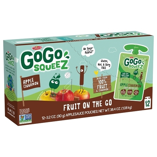GoGo Squeez Apple Cinnamon On The Go Applesauce, 3.2 Ounce -- 72 per case.