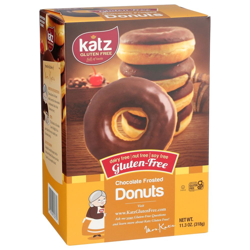 Katz Gluten Free Chocolate Frosted Donuts, 14 Ounce -- 6 per case
