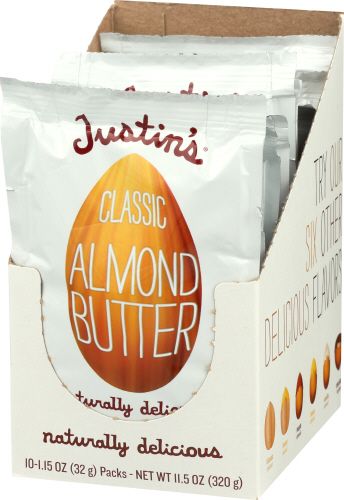 Justin's Naturally Delicious Classic Almond Butter, 1.15 Ounce -- 10 Per Case