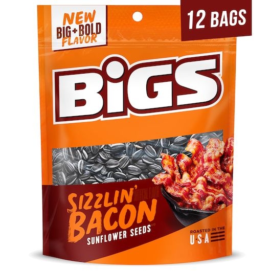 Bigs Bacon Salt Sizzlin Bacon Sunflower Seed, 5.35 Ounce -- 12 Per Case