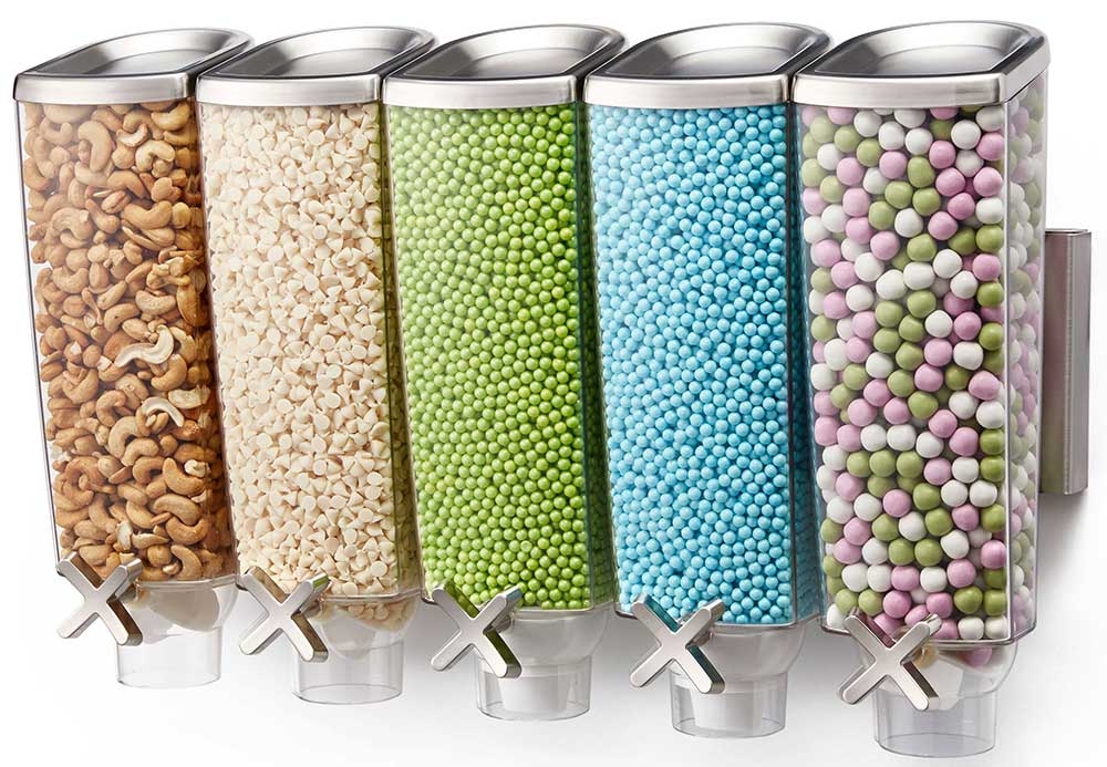 Rosseto EZ Pro 5 Container Wall Mount Dispenser, 23.25 x 6.75 x 15 inch