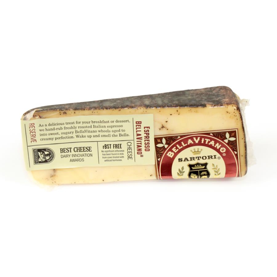 Sartori Reserve Espresso BellaVitano Cheese Wedge, 5 Ounce -- 12 per case.