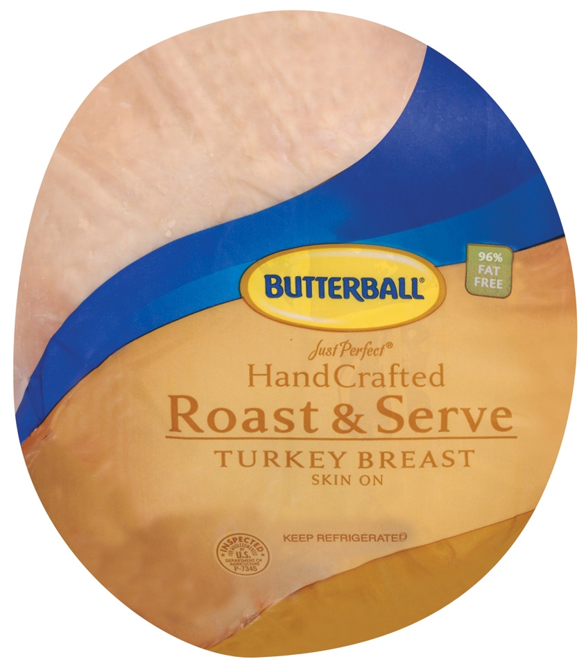 Butterball Just Perfect Hand Crafted Roast and Serve Skin On Turkey Breast, 9 Pound -- 2 per case.