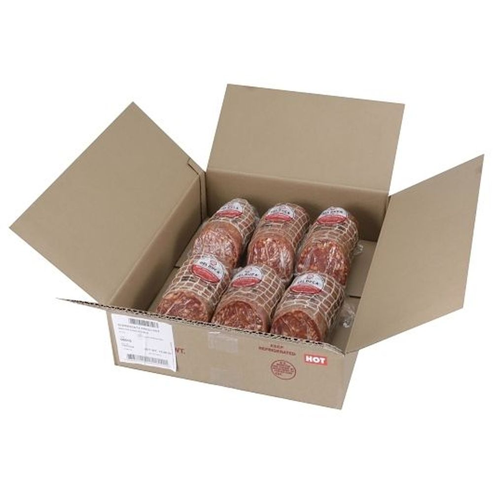 Del Duca Hot Sopressata Halves, 16.5 Pound