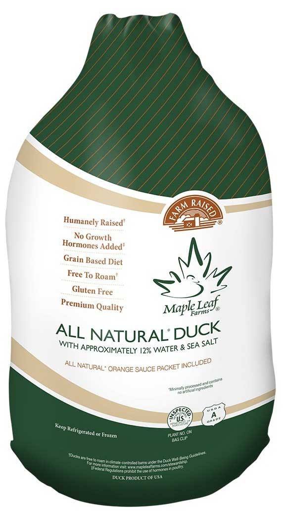 Maple Leaf Farms All Natural Whole Duck with Orange Sauce, 7.5 Pound -- 6 per case