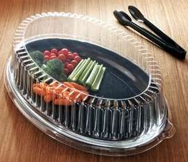 Yoshi Oval Dome Lid For Party Tray -- 40 Per Case