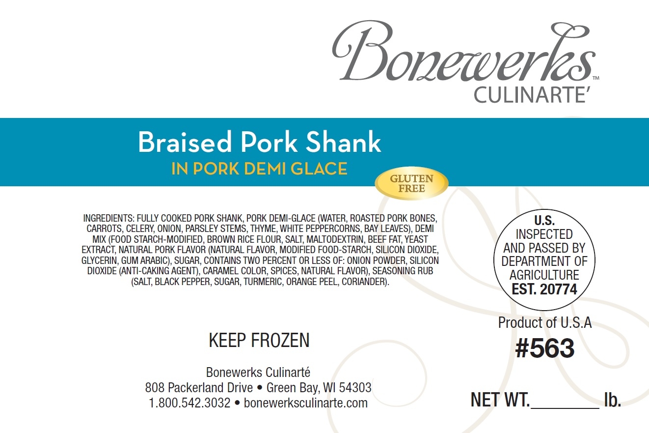Bonewerks Culinarte Braised Classic Pork Shank Meat - Fully Cooked -- 12 per case.