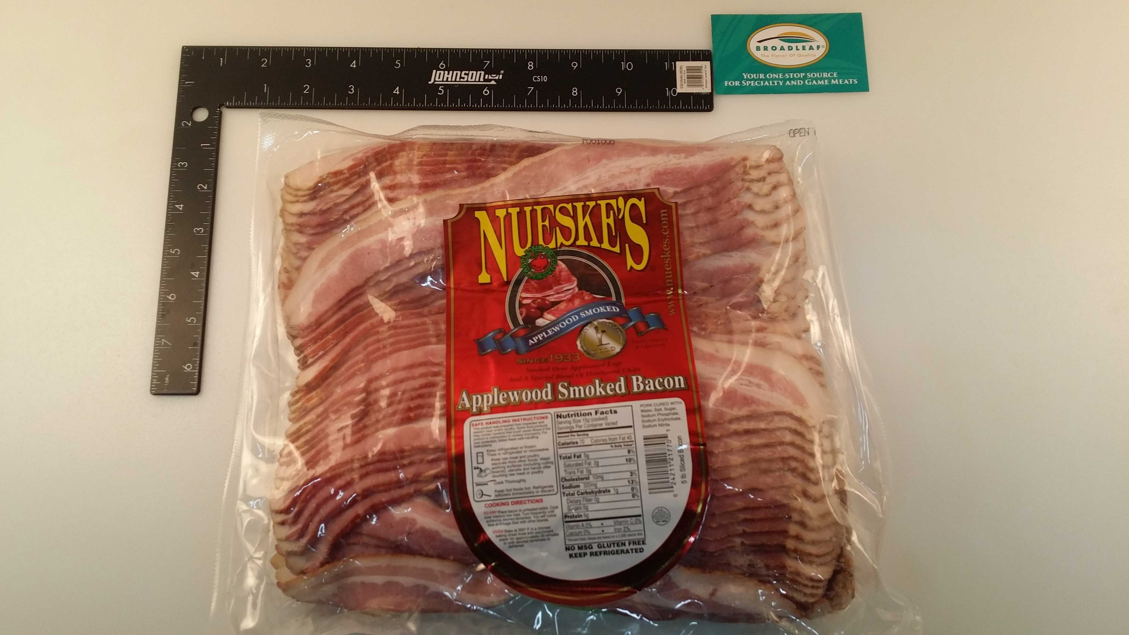 Nueske 16-20 Count Applewood Smoked Sliced Bacon, 5 Pound -- 2 per case