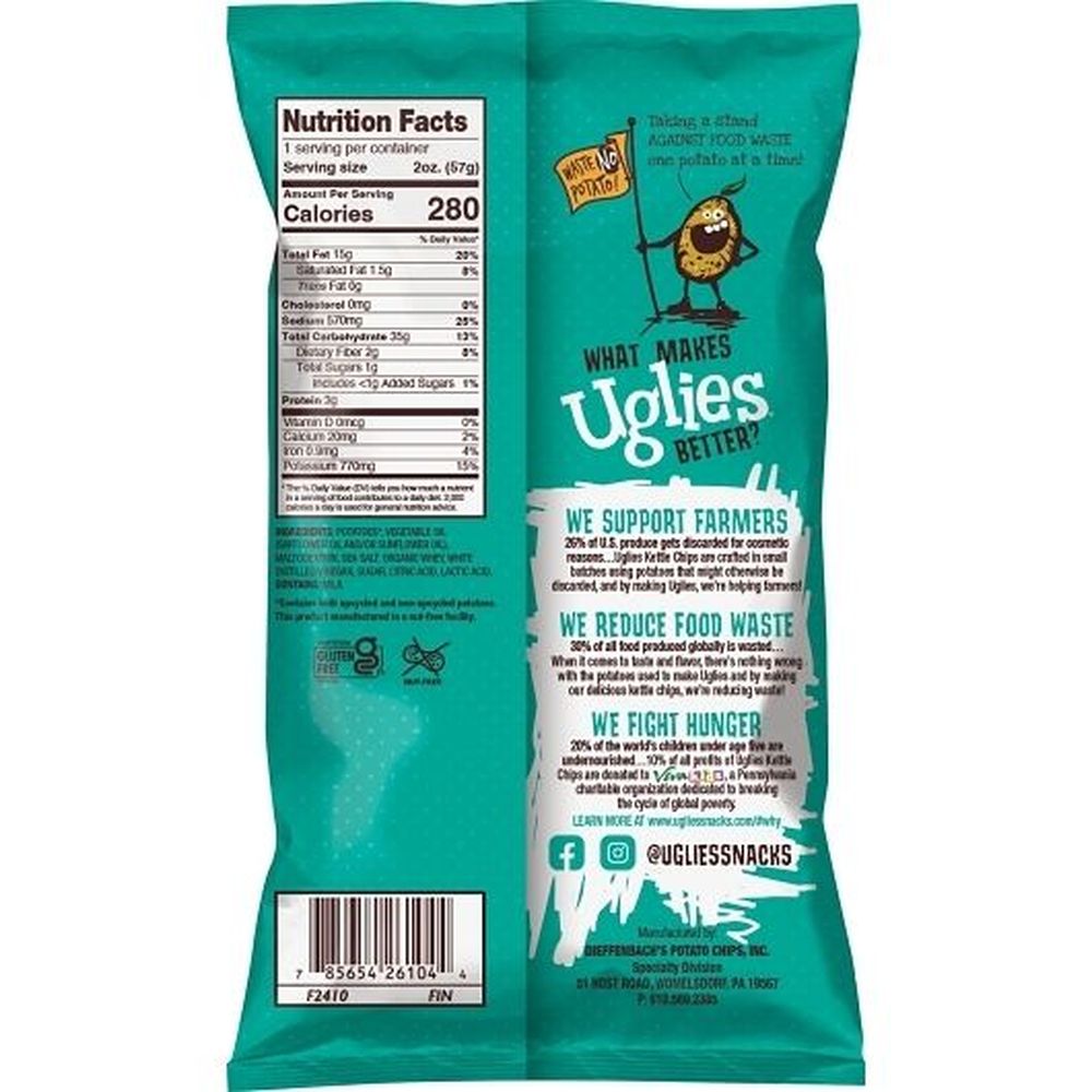 Uglies Salt and Vinegar Kettle Chips, 2 Ounce -- 10 per case