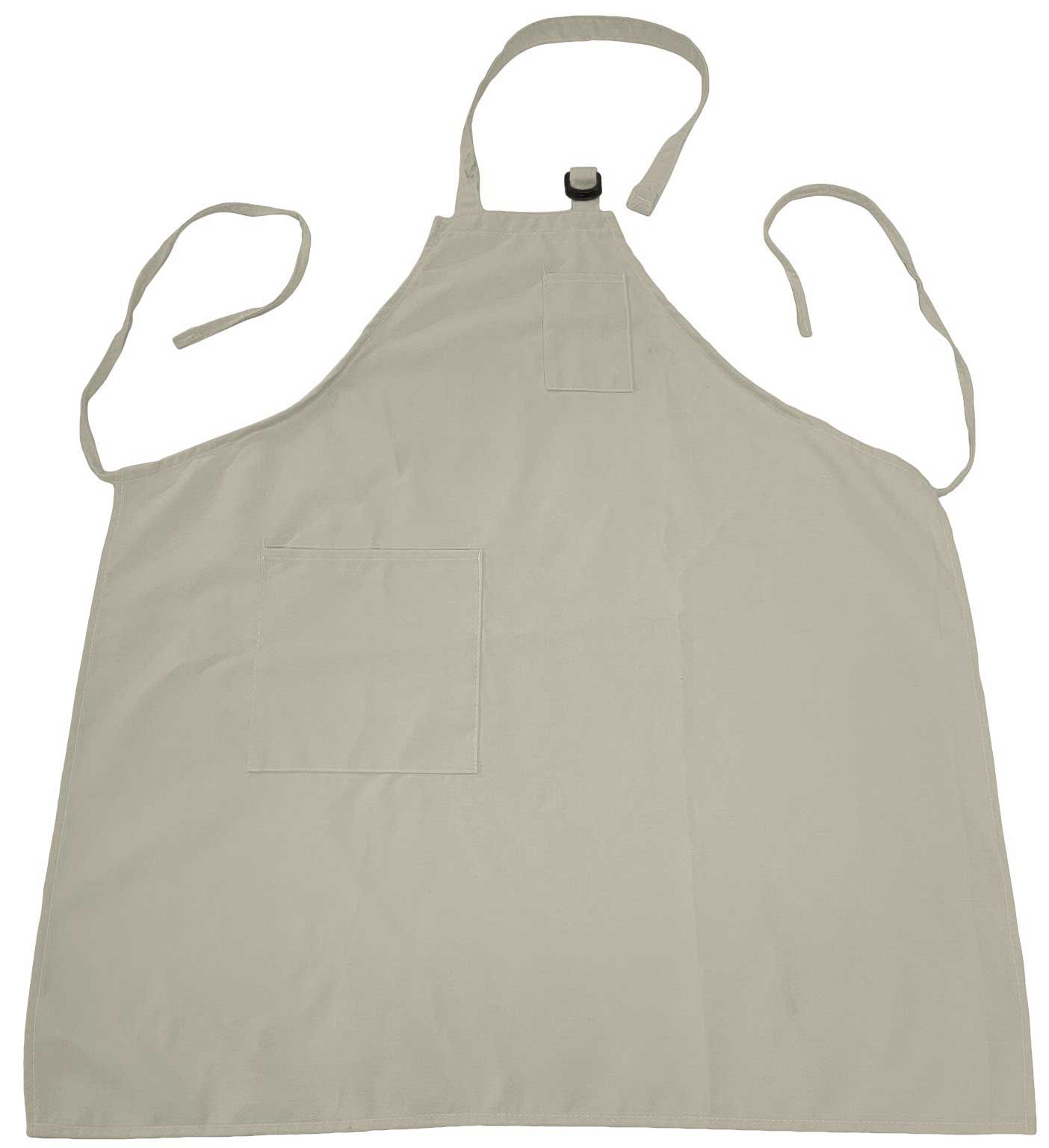 Intedge Ivory Poly/cotton Adjustable D Ring Apron With 2 Pockets