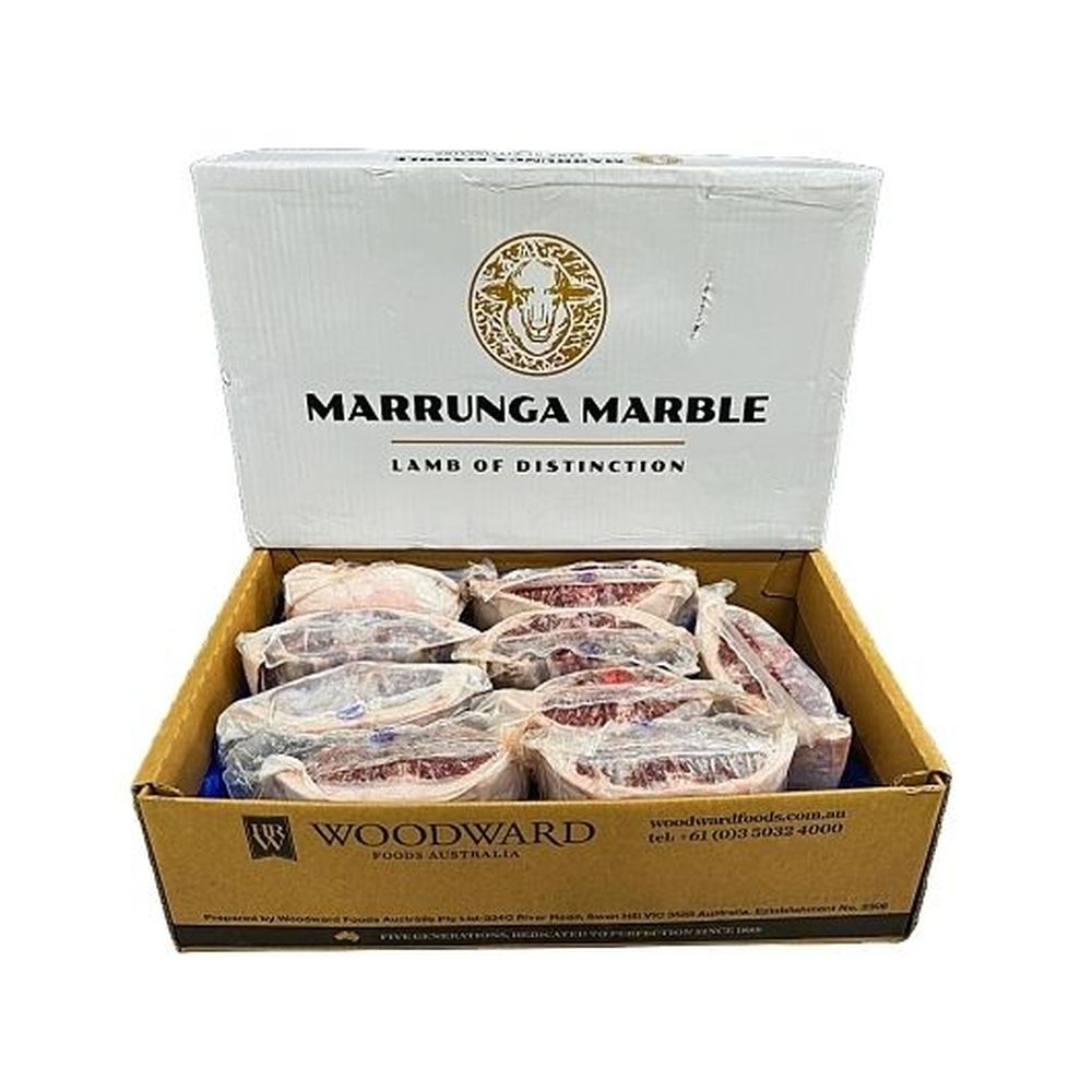 Murrunga Marble Lamb Short Loin Saddle 1 inch Tail, 4.5 Pound - 10 per case