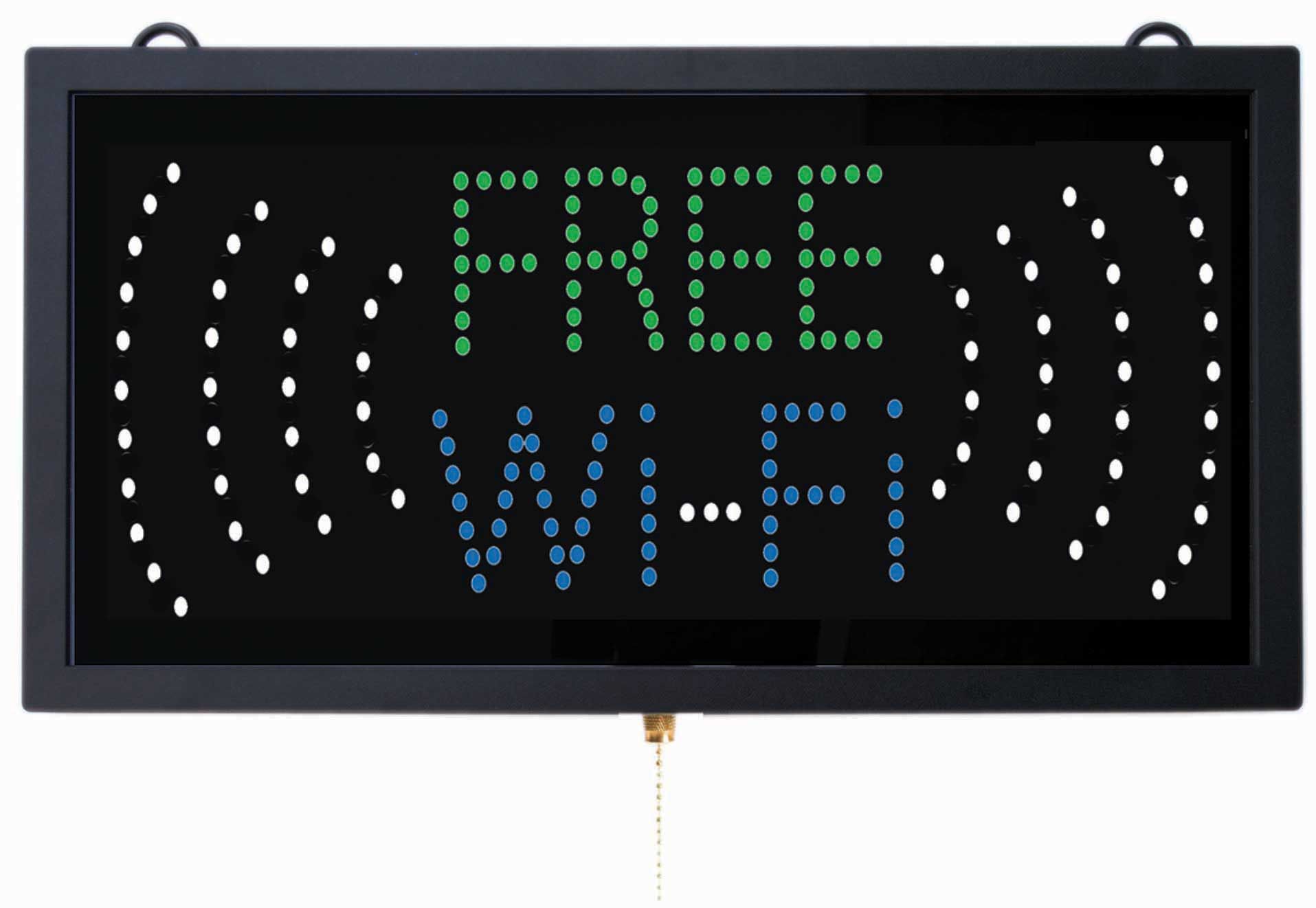 Aarco Black High Visibility Medium Free Wi-fi Led Sign, 9 3/4 X 18 3/4 Inch
