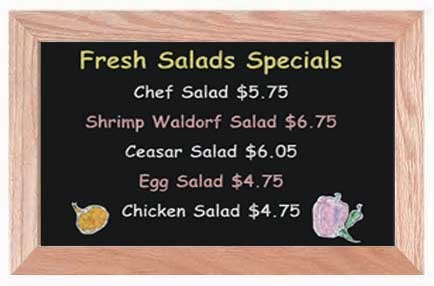 Aarco Black Chalk Board with Solid Red Oak Frame, 12 x 18 inch