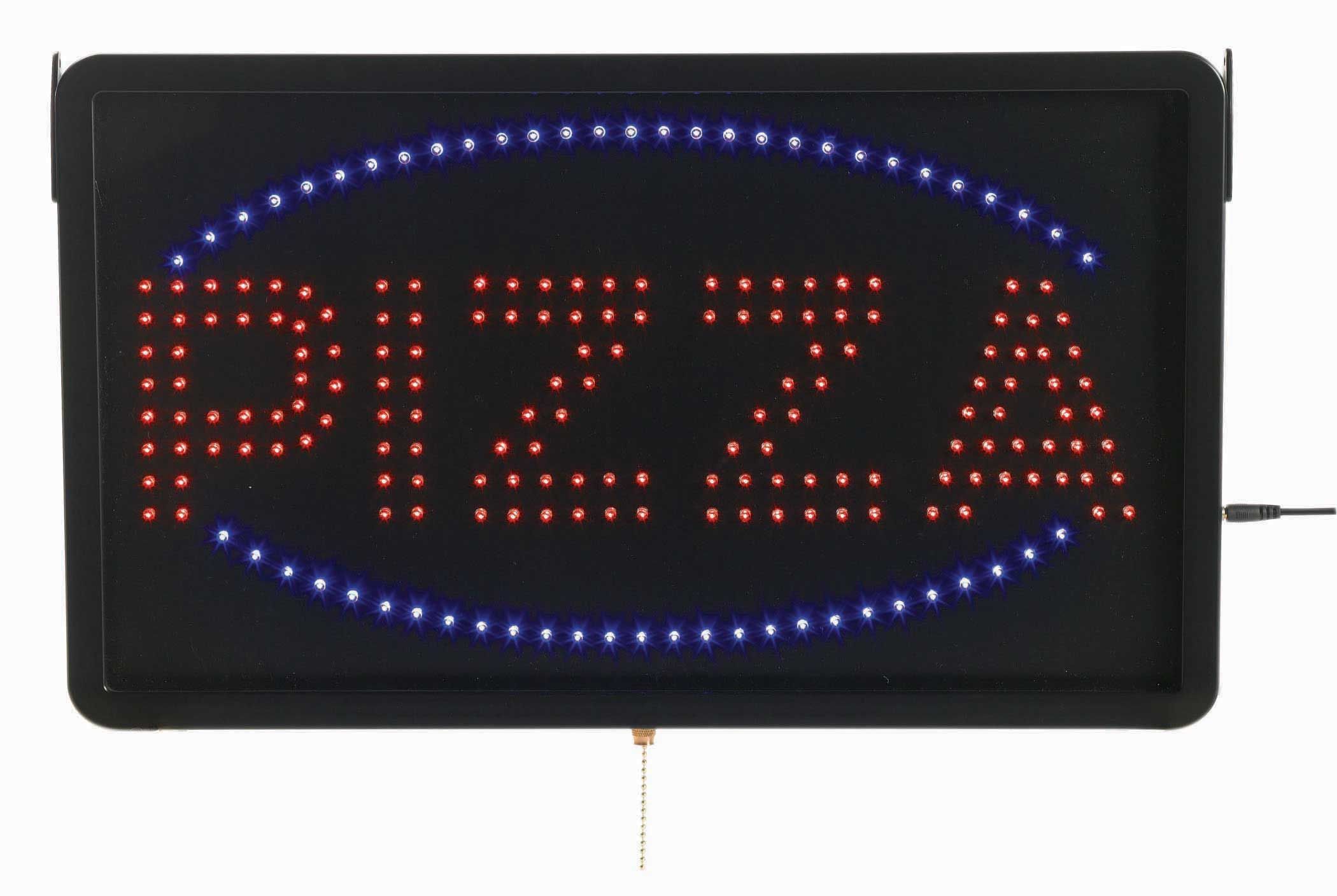 Aarco Black High Visibility Large Pizza Led Sign, 13 X 22 Inch
