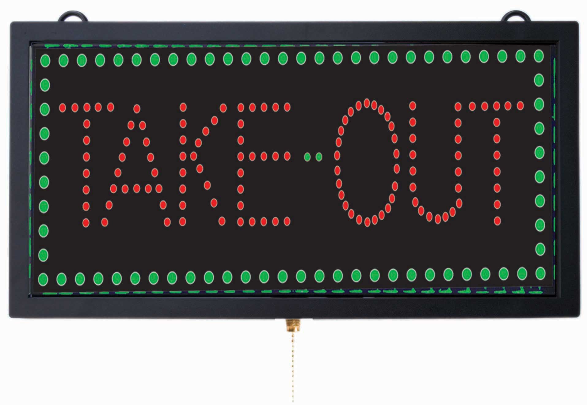 Aarco Black High Visibility Medium Take Out Led Sign, 9 3/4 X 18 3/4 Inch
