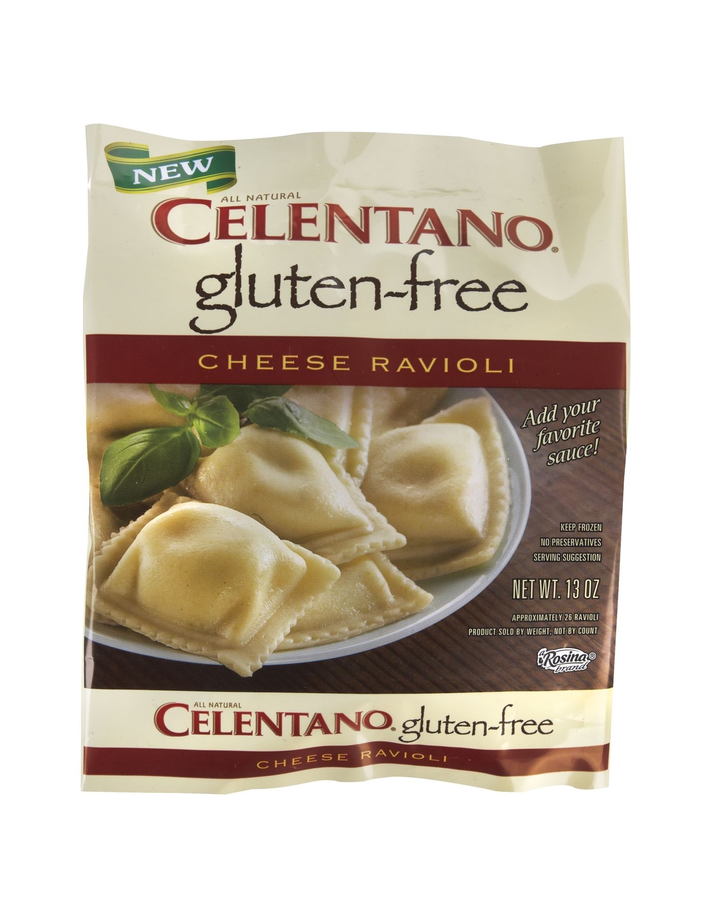 Celentano Gluten Free Pre Cooked Cheese Ravioli, 13 Ounce -- 12 per case.