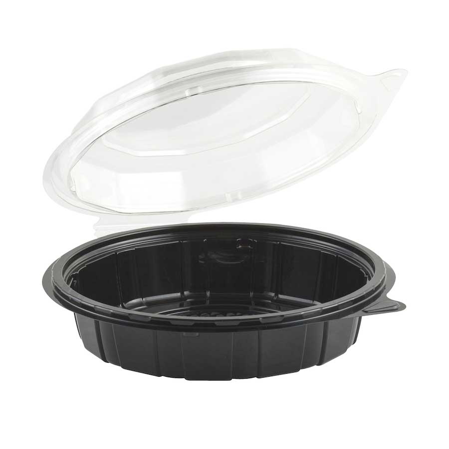Anchor Packaging Gourmet Classic Polyethylene Terephthalate Black/clear Shallow Clamshell Container, 7.5 Inch -- 100 Per Case